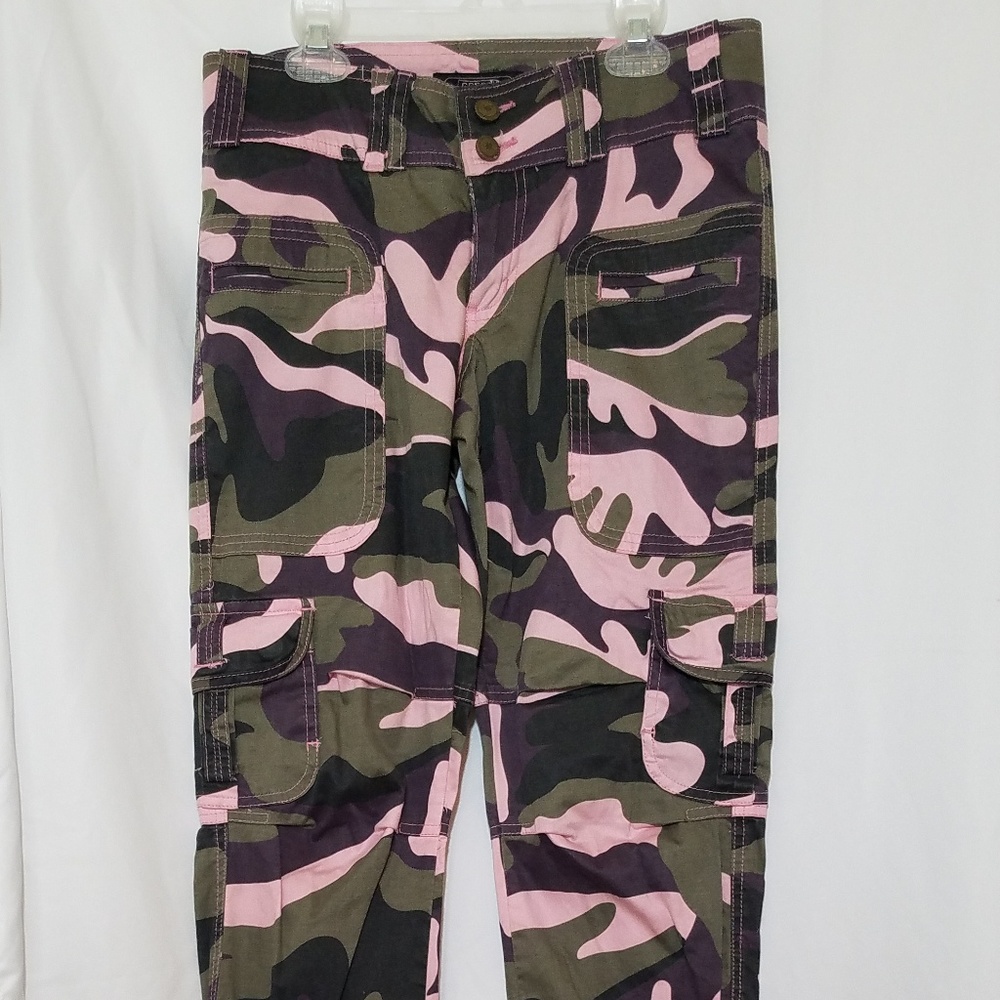 Crest Jeans Pink and Green Camo Junior Pants